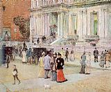 Childe Hassam Famous Paintings - The Manhattan Club